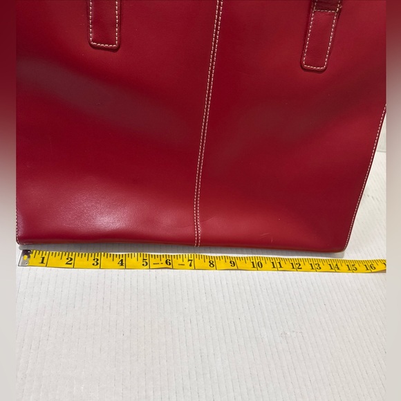 Vintage Wilson’s Leather Red Shoulder Tote Bag Women’s Laptop Bag Multi-Pockets - Picture 5 of 11